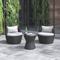 Pendergast 3 piece rattan seating group with discount cushions